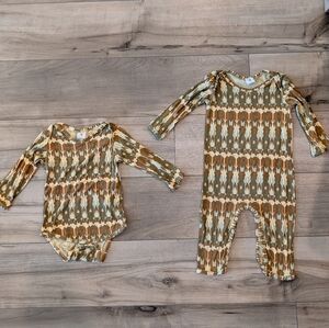 Kate Quinn Aztec Jumpsuit And Long Sleeve Set Size 12-18